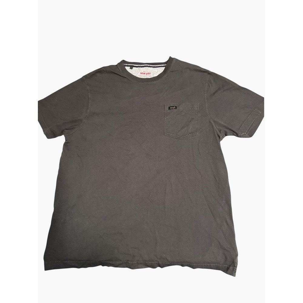 Wrangler Mens Short Sleeve Pocket T-Shirt Charcoal Gray Crewneck Size XL